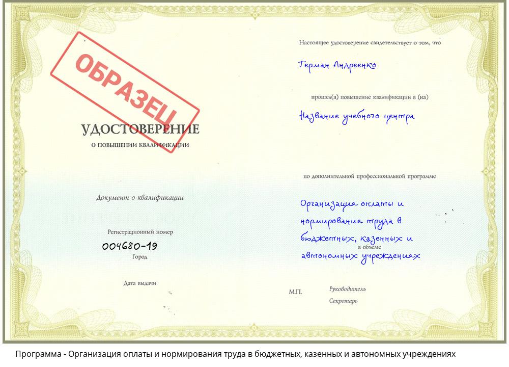 Организация оплаты и нормирования труда в бюджетных, казенных и автономных учреждениях Черкесск