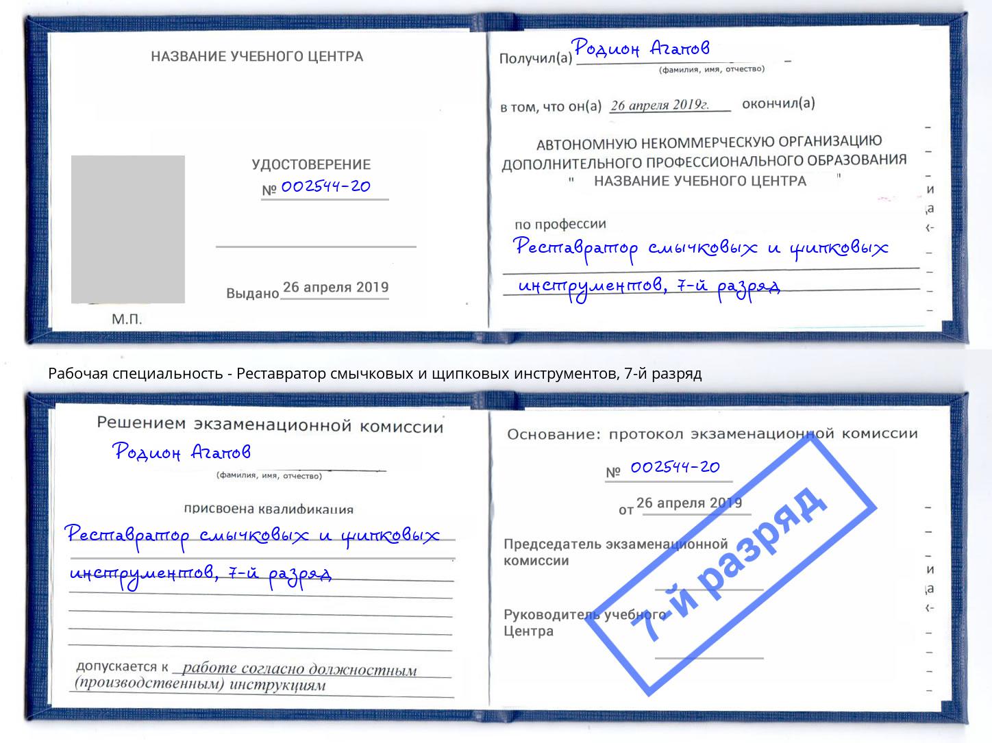 корочка 7-й разряд Реставратор смычковых и щипковых инструментов Черкесск